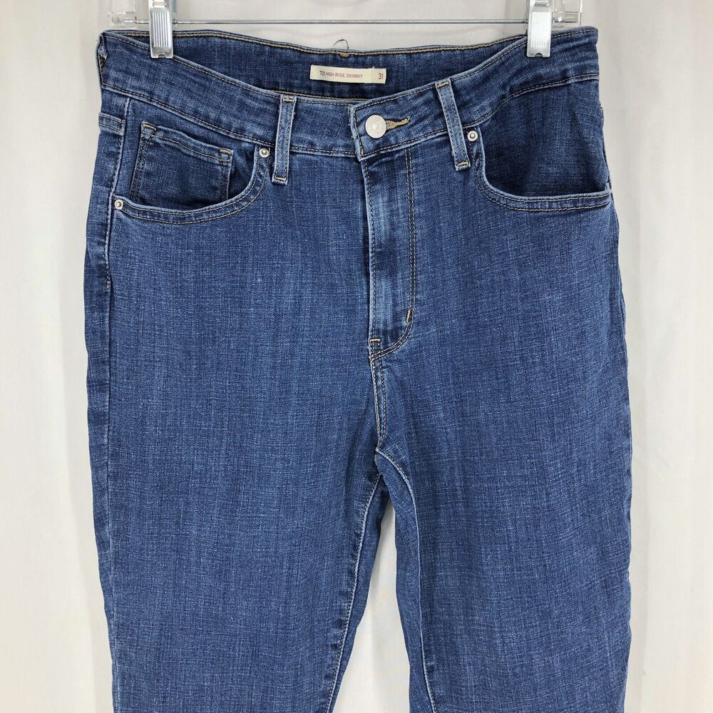 Levi's 721 High Rise Skinny Medium Wash Blue Denim 5-Pocket Jeans 31x30 (30x29)